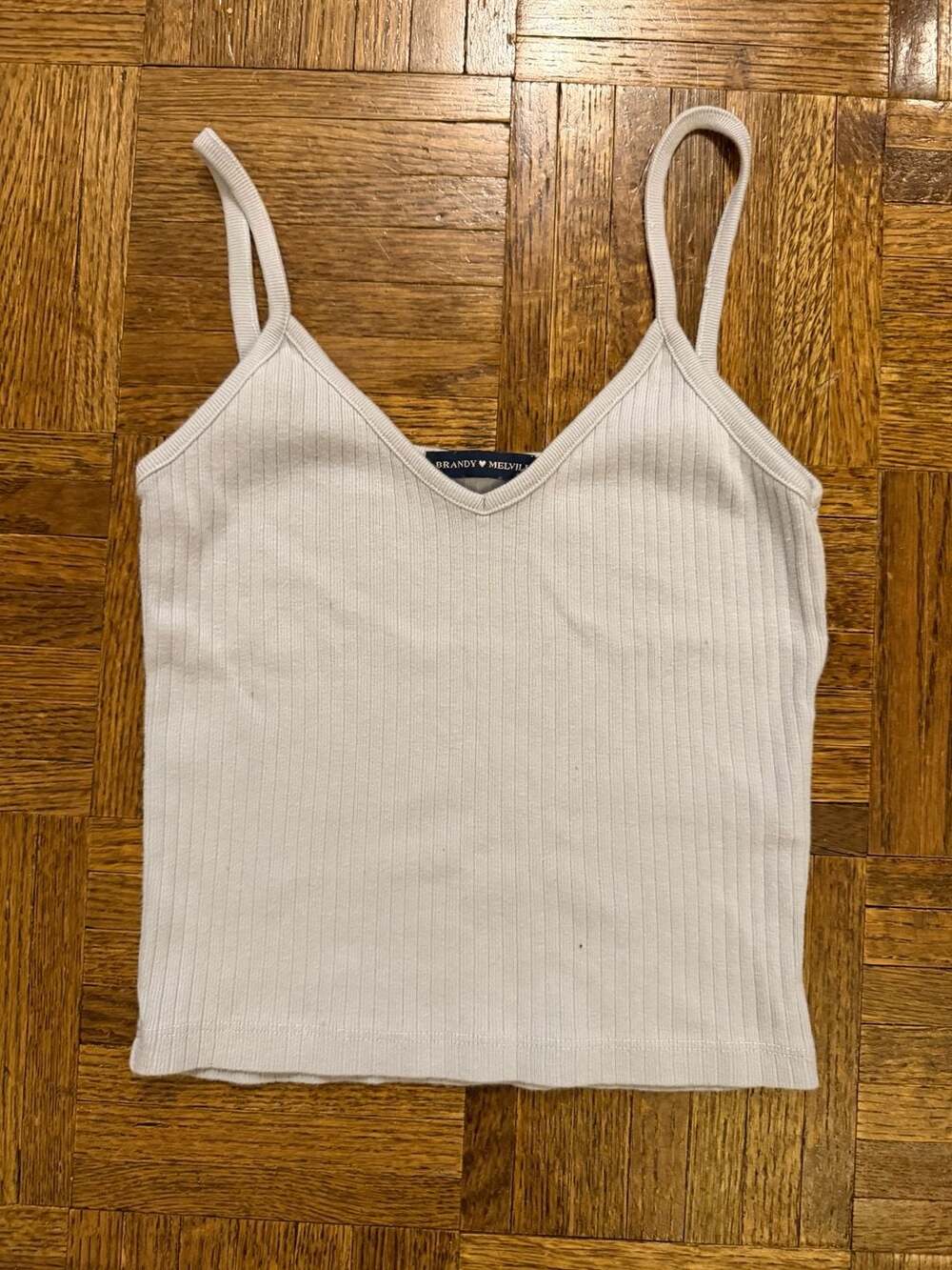 Brandy Melville Ribbed V-Neck Camisole Tank Top Light Blue